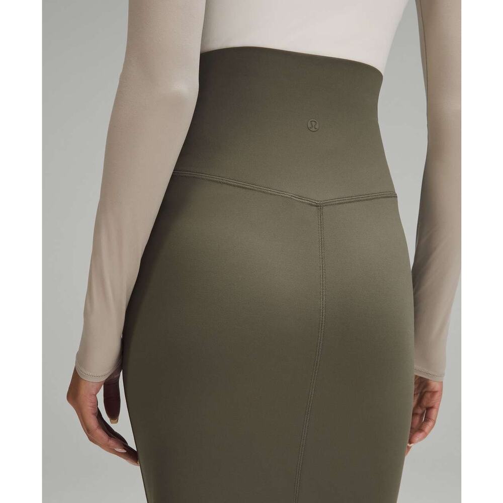 Lululemon Nulu Slim-Fit High-Rise Midi Skirt Army Green Size 6 NWOT - Picture 10 of 11